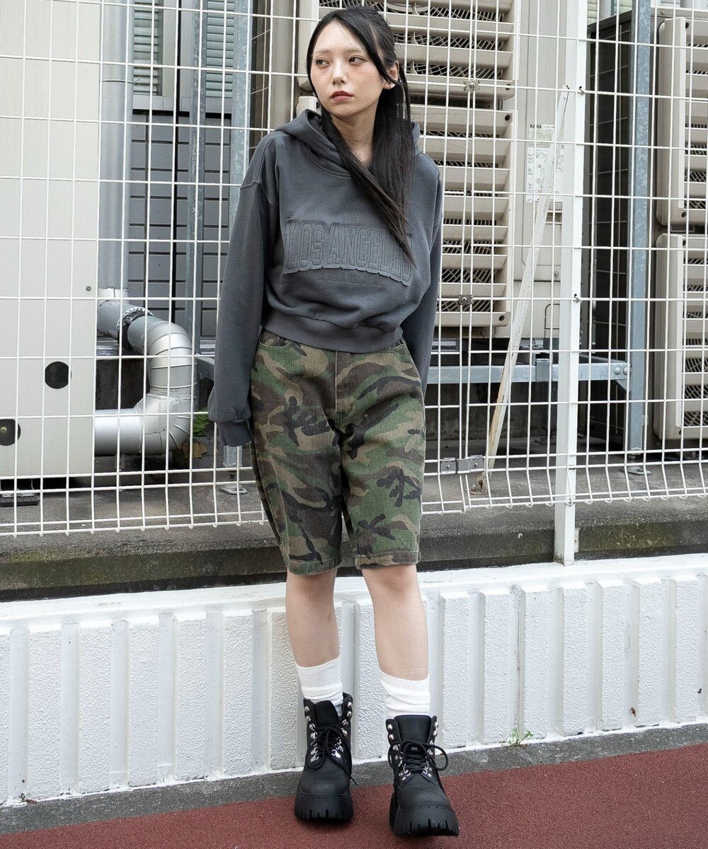 WEGO グラフィックショートパーカー 