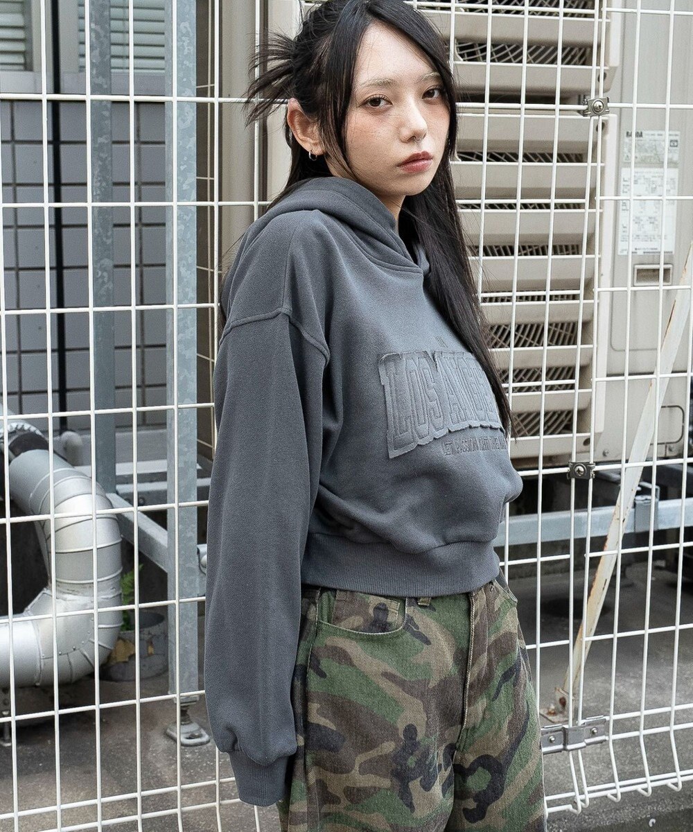 WEGO グラフィックショートパーカー 