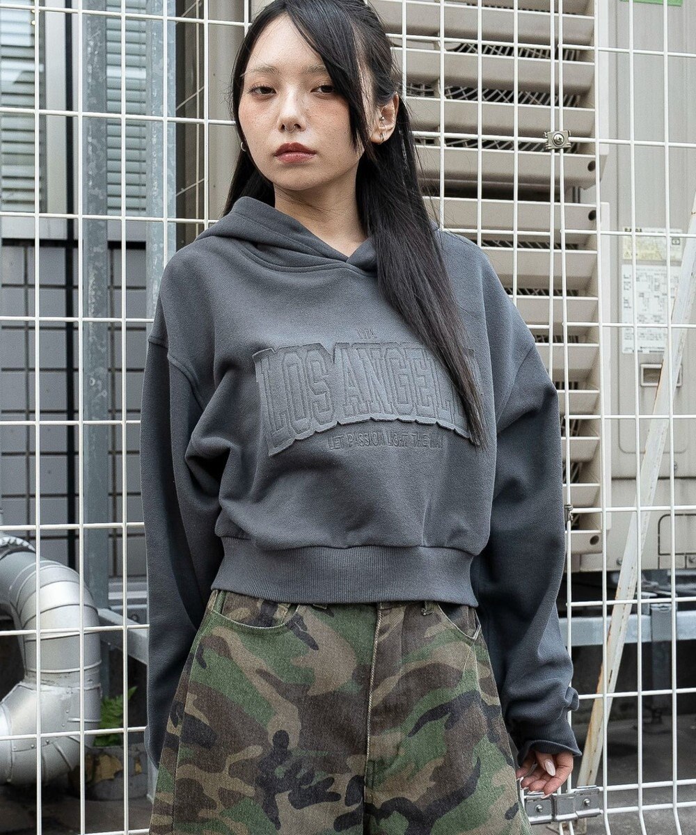 WEGO グラフィックショートパーカー 