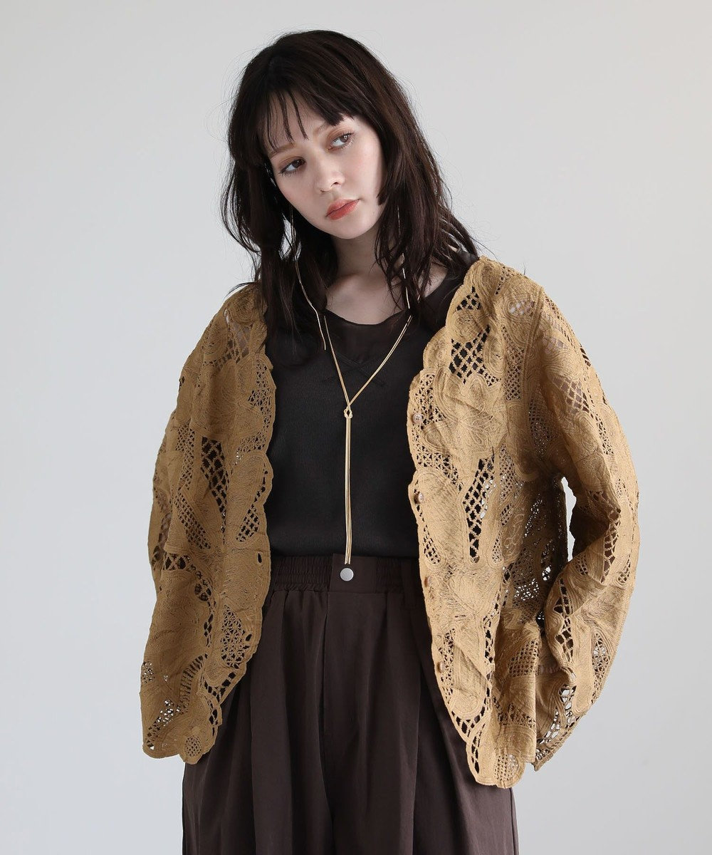 Green Parks ・ＥＬＥＮＣＡＲＥ　ＤＵＥ　レーシーカーディガン 