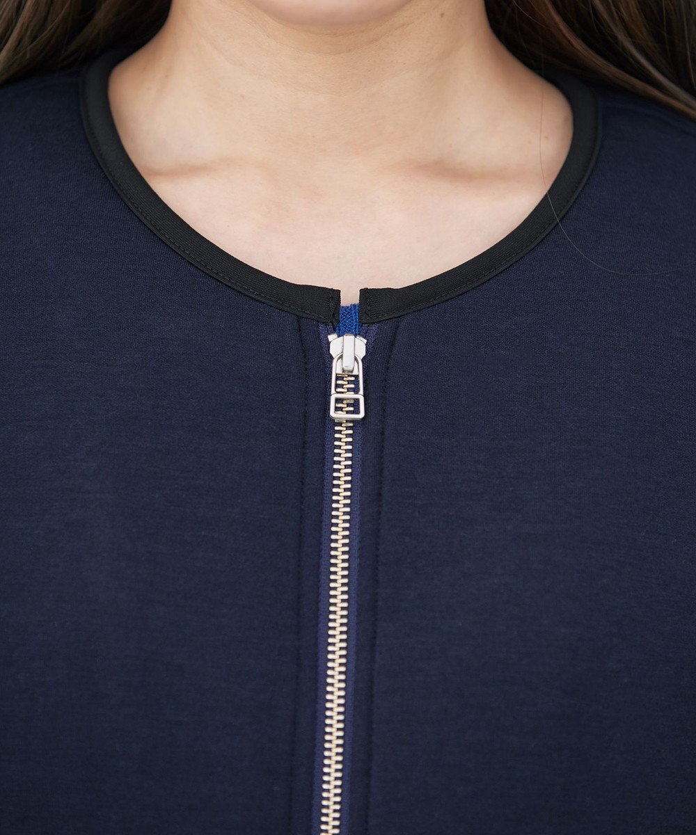 Tiaclasse パイピングノーカラーダンボールコート 