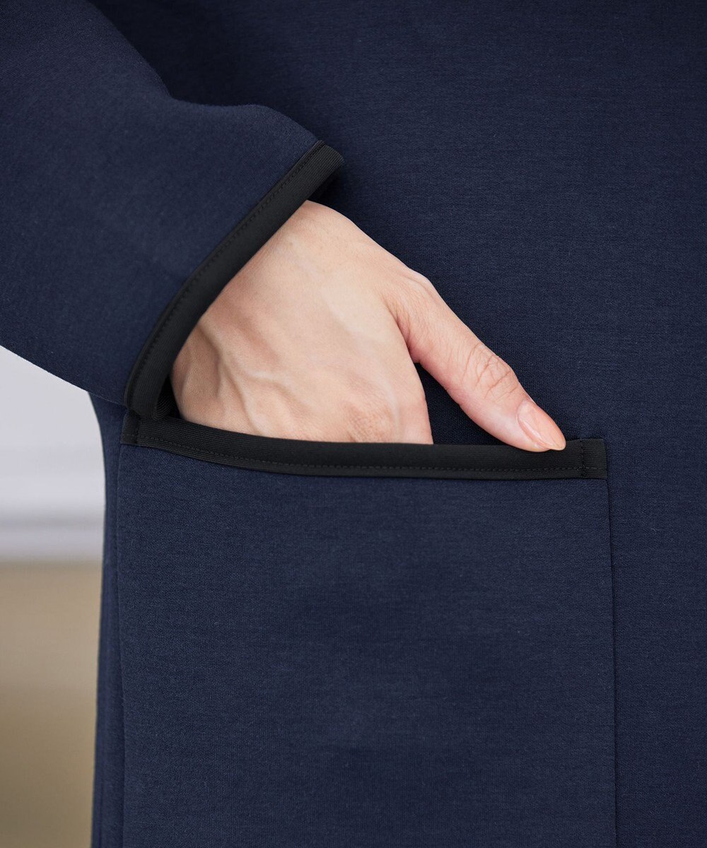 Tiaclasse パイピングノーカラーダンボールコート 