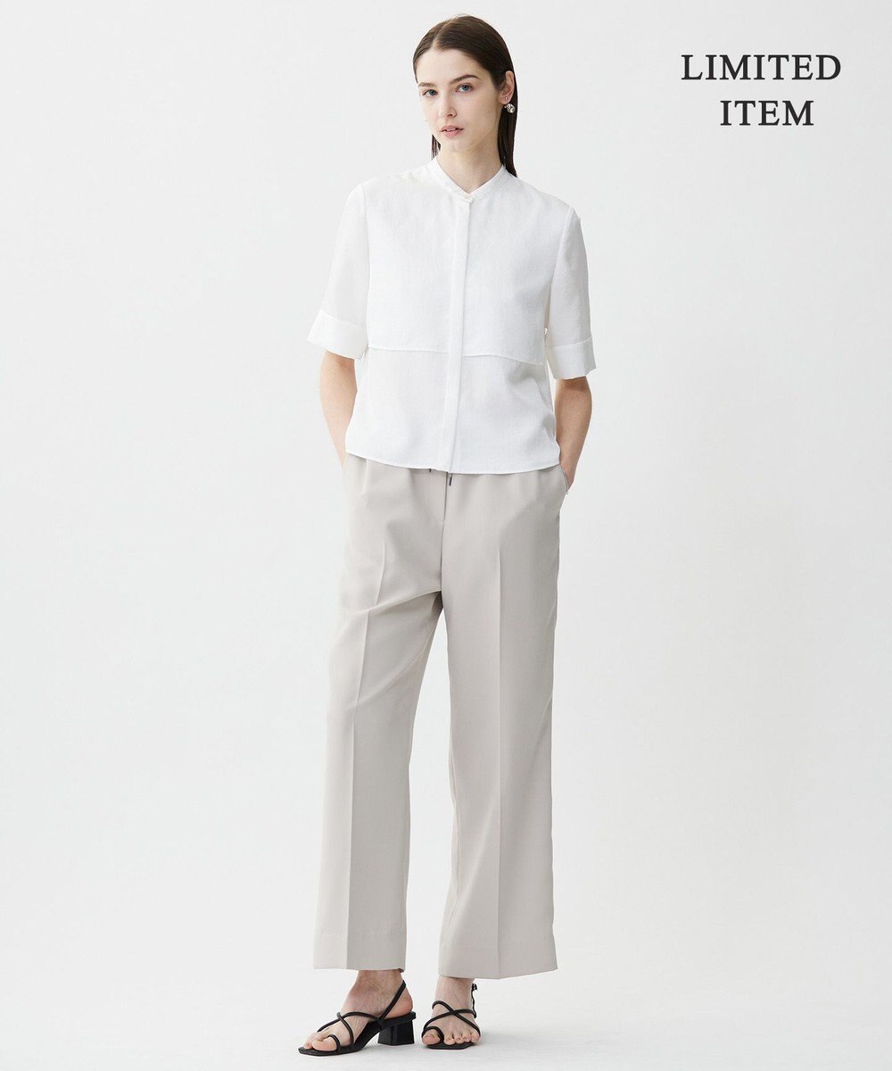 ICB L 【WEB限定・接触冷感・速乾・洗える】シルキーツイル 半袖クロップドシャツ 