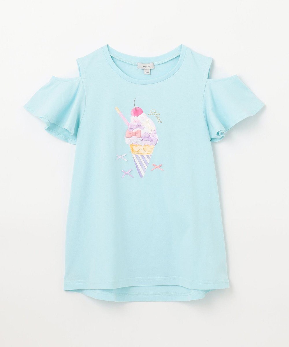 ANY KIDS 接触冷感 しろくま オフショルダー Tシャツ 