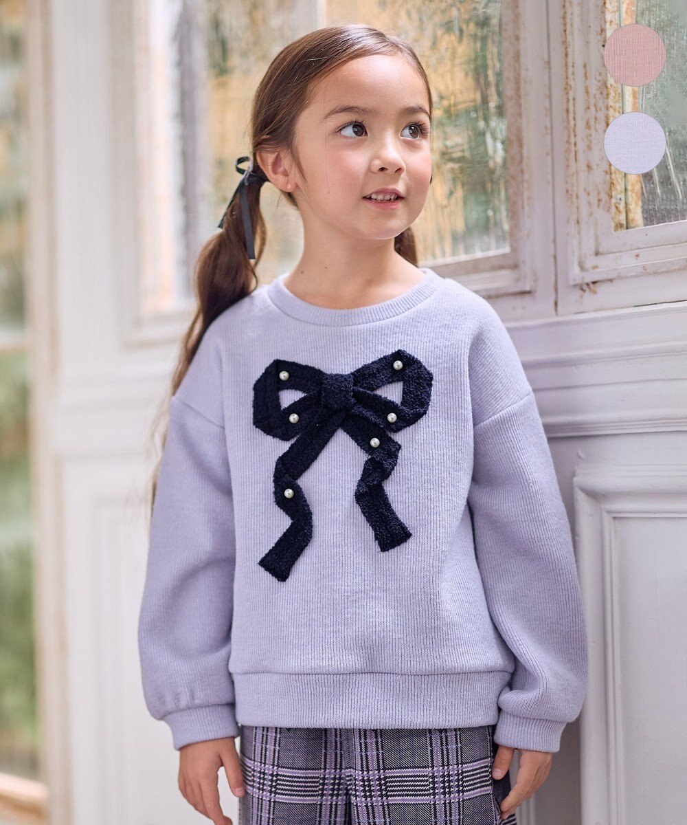 ANY KIDS リボン ニットソー トレーナー 