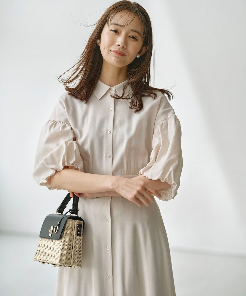 組曲 【WEB限定カラーあり】ボリュームスリーブシャツワンピース 