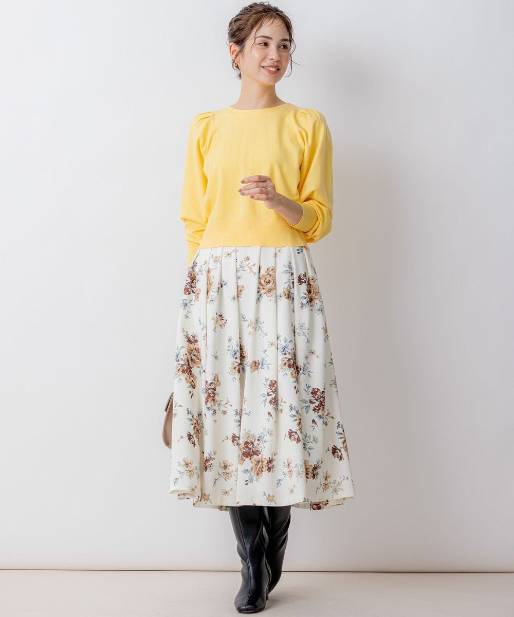 組曲 L 【前後着用可】BOREROタックプルオーバー ニット 