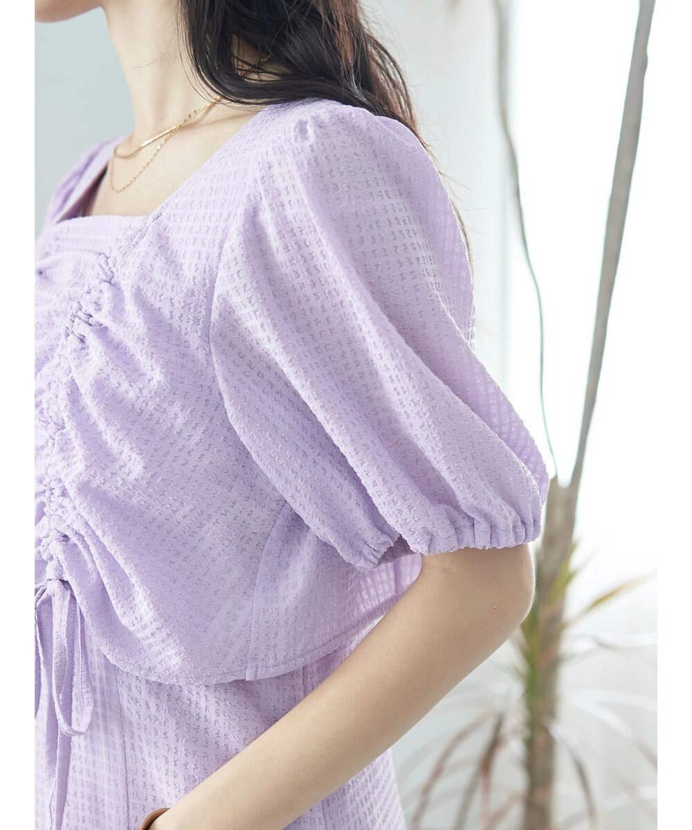 earth music&ecology ＳＥＴ２点パフスリーブブラウス＋キャミワンピース 