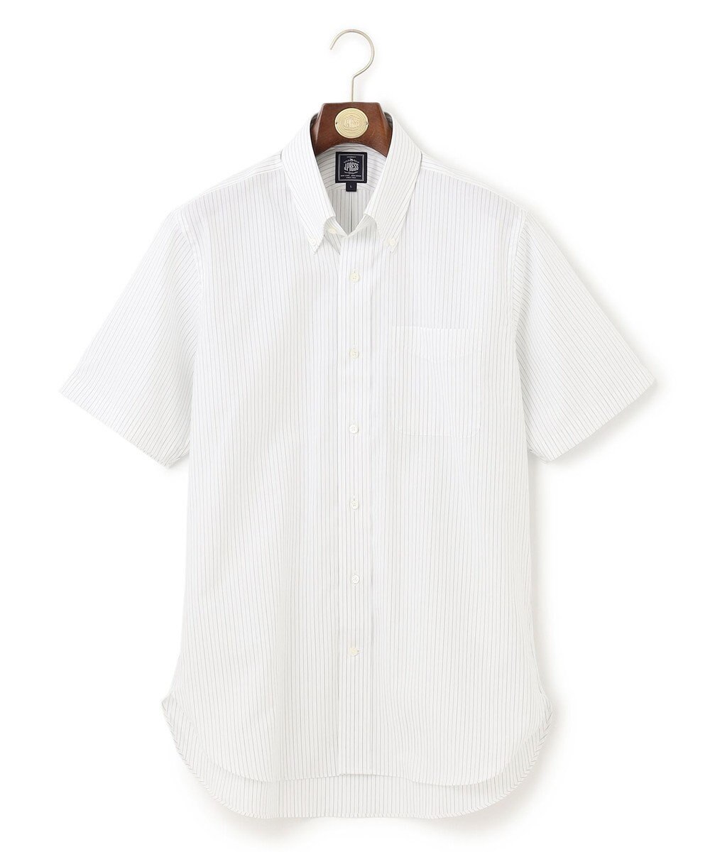 J.PRESS MEN 【EXTRA COMFORT / 形態安定・ストレッチ・抗菌防臭・速乾】ピンオックス オルタネートストライプ 半袖シャツ/B.D. 