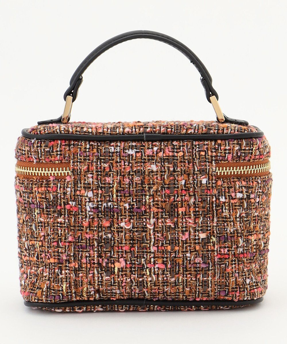 自由区 ラメノットファンシーツイードヴァニティ バッグ 