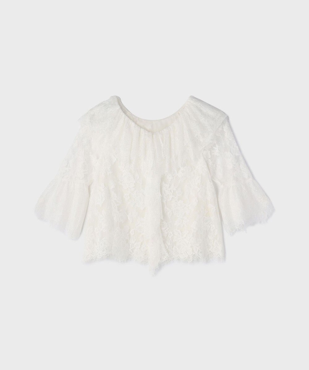 GRACE CONTINENTAL レースコンビフリルブラウス 