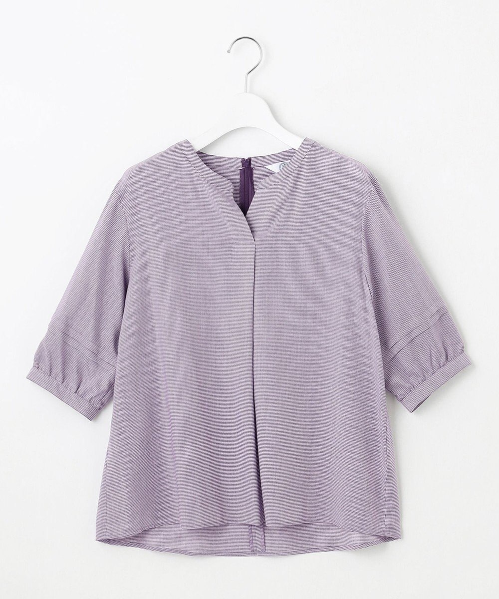 J.PRESS LADIES S 【洗える】ウォッシャブルキュプラツイル キーネック ブラウス 