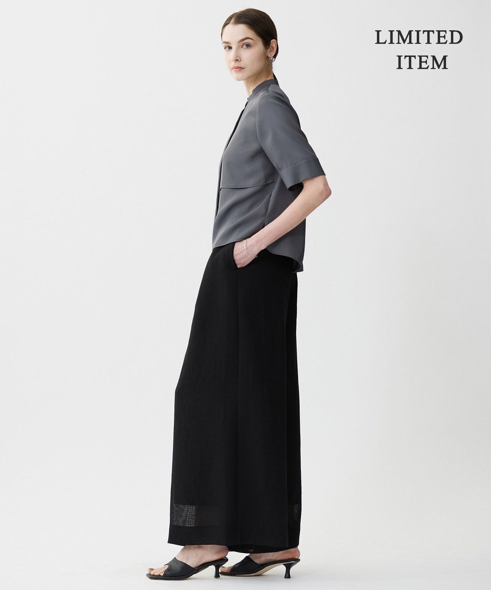 ICB L 【WEB限定・接触冷感・速乾・洗える】シルキーツイル 半袖クロップドシャツ 