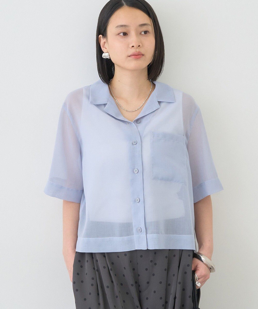 AMERICAN HOLIC シアーショート丈開襟シャツ 