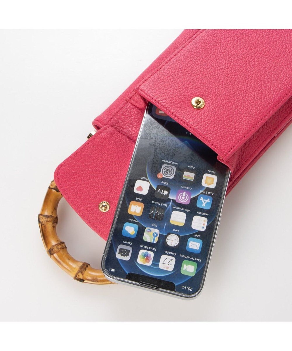 UNBILLION perche バンブーハンドルゴートモバイルウォレットショルダー 