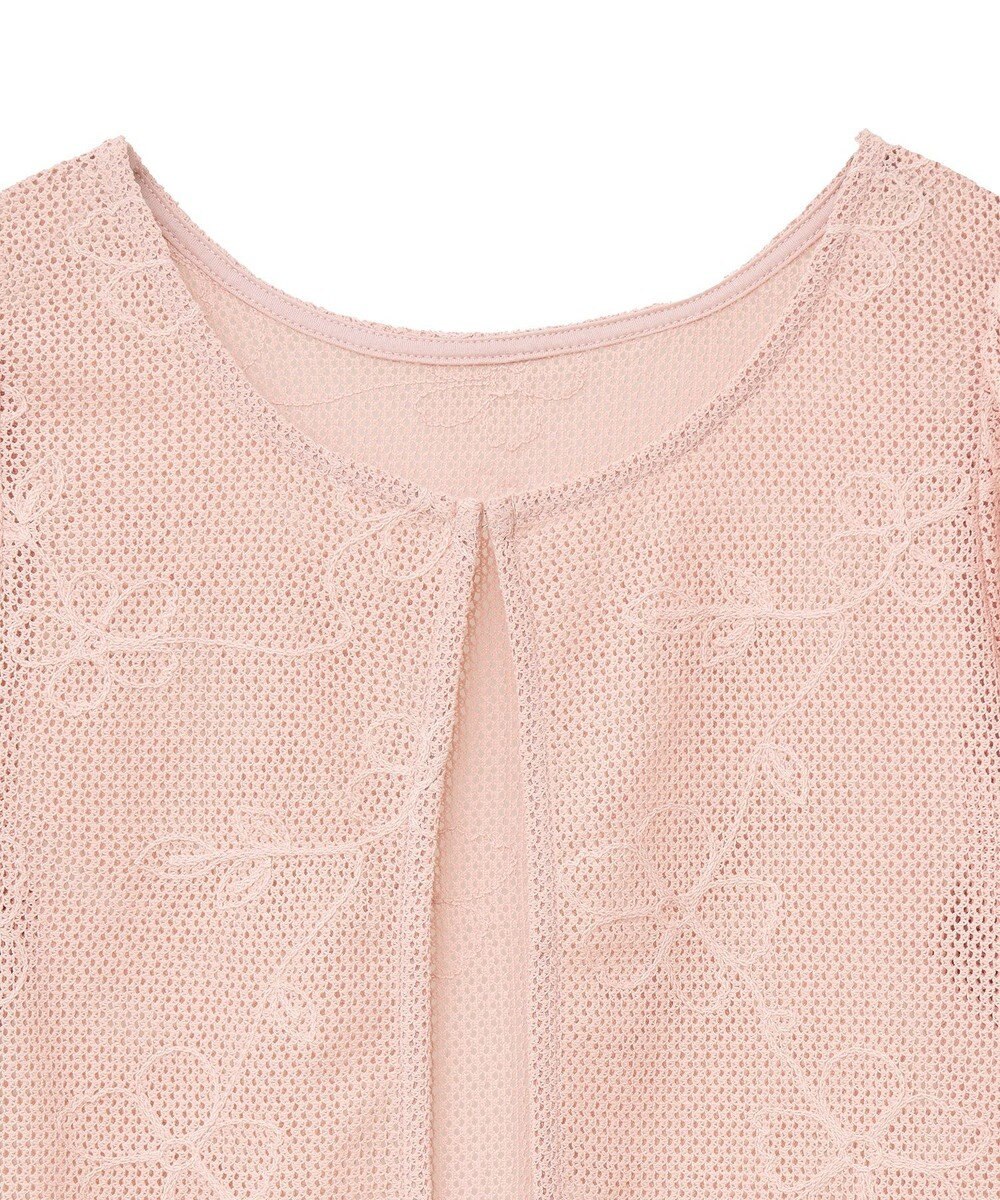 earth music&ecology フラワーコード刺繍カーディガン 