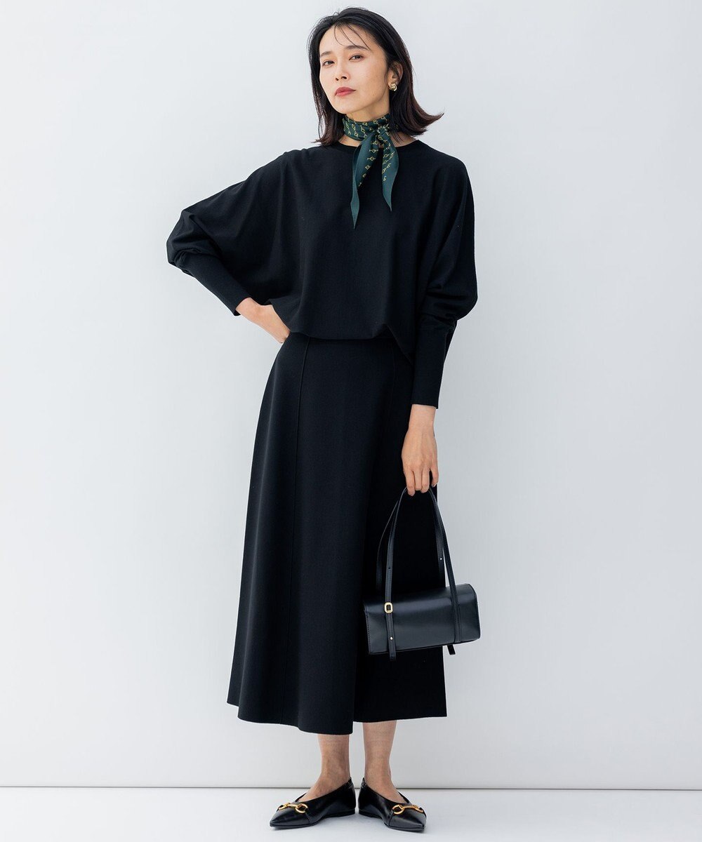 23区 【洗える/セットアップ対応】ヴィスコースストレッチ ドルマン ニット 