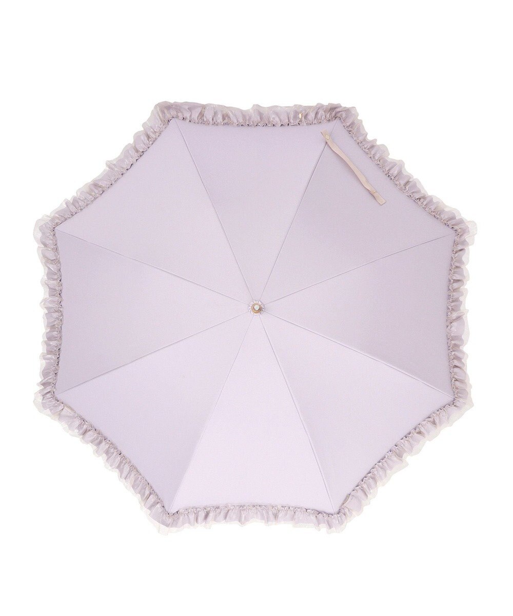 MOONBAT 【ランバン オン ブルー（LANVIN en Bleu）】晴雨兼用日傘　ビジュー付きオーガンジーフリル 