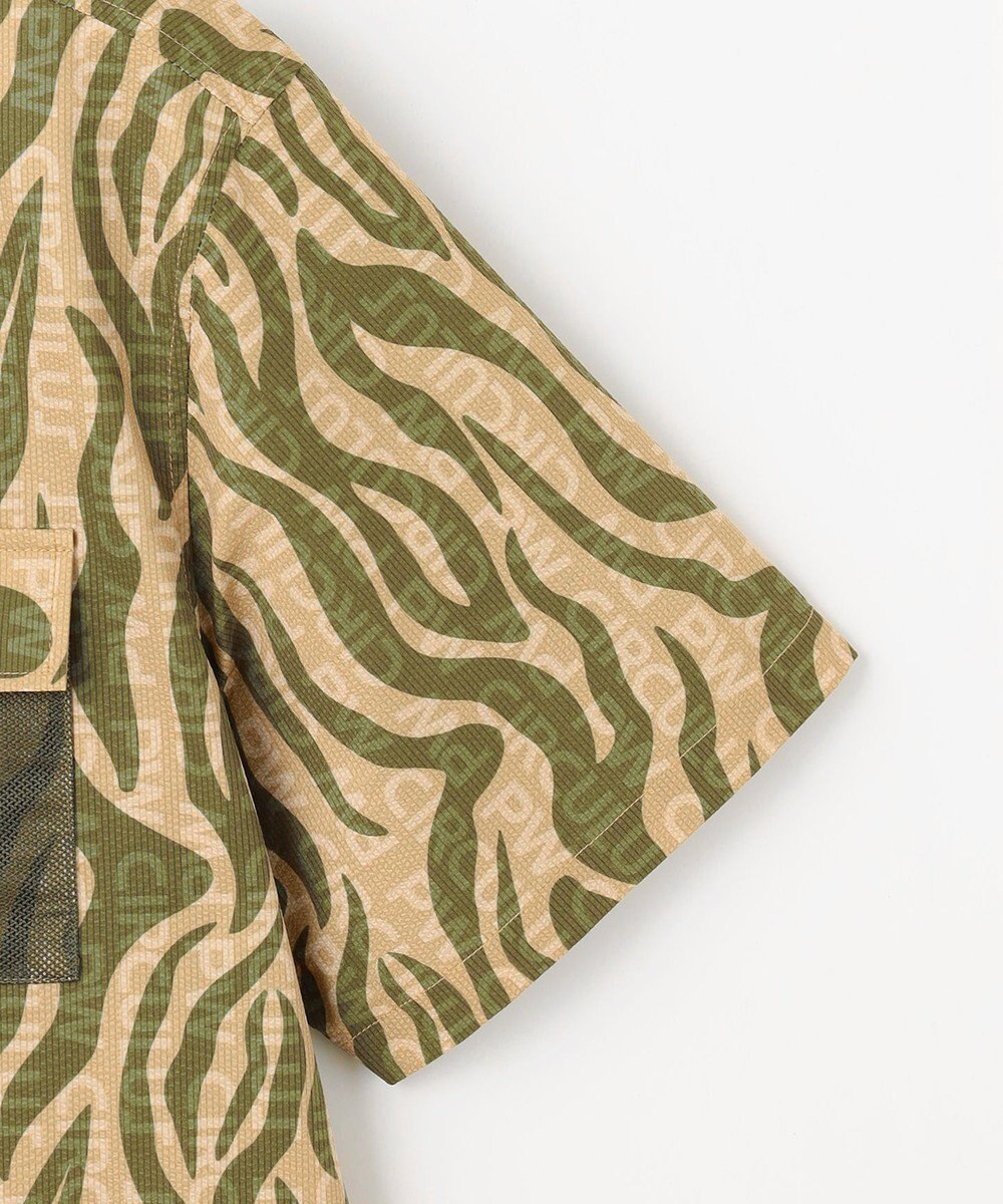 PW CIRCULUS 【MEN】ストライプカモフラ メッシュポケットシャツ ゴルフ 