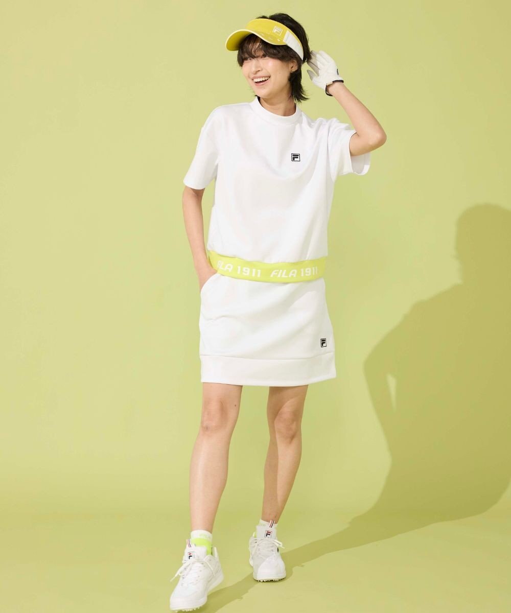 FILA GOLF／marie claire 【FILA GOLF】 裾切り替え半袖モックネックシャツ｜セットアップ可 