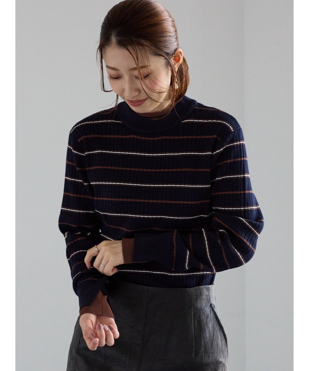 Te chichi 配色レイヤードリブニットプルオーバー 