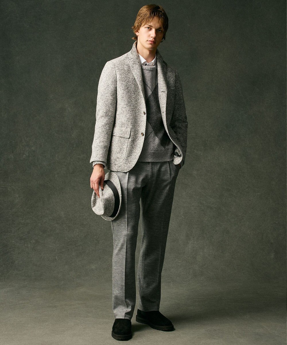 JOSEPH ABBOUD 【イタリア素材/軽量/ストレッチ】スライバー千鳥 ジャケット 