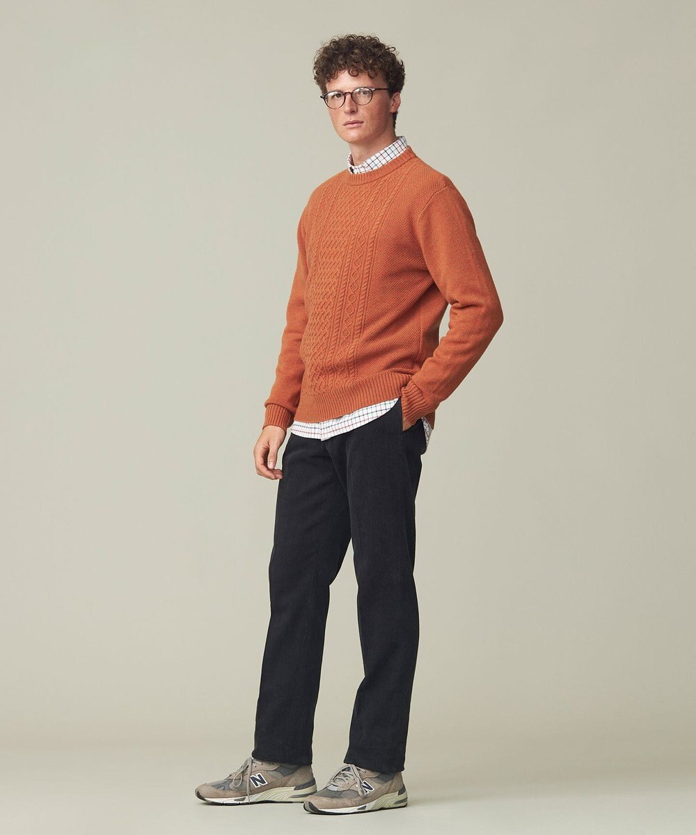 J.PRESS MEN 【Cash Lamb's Wool】ケーブルクルーネック ニット 