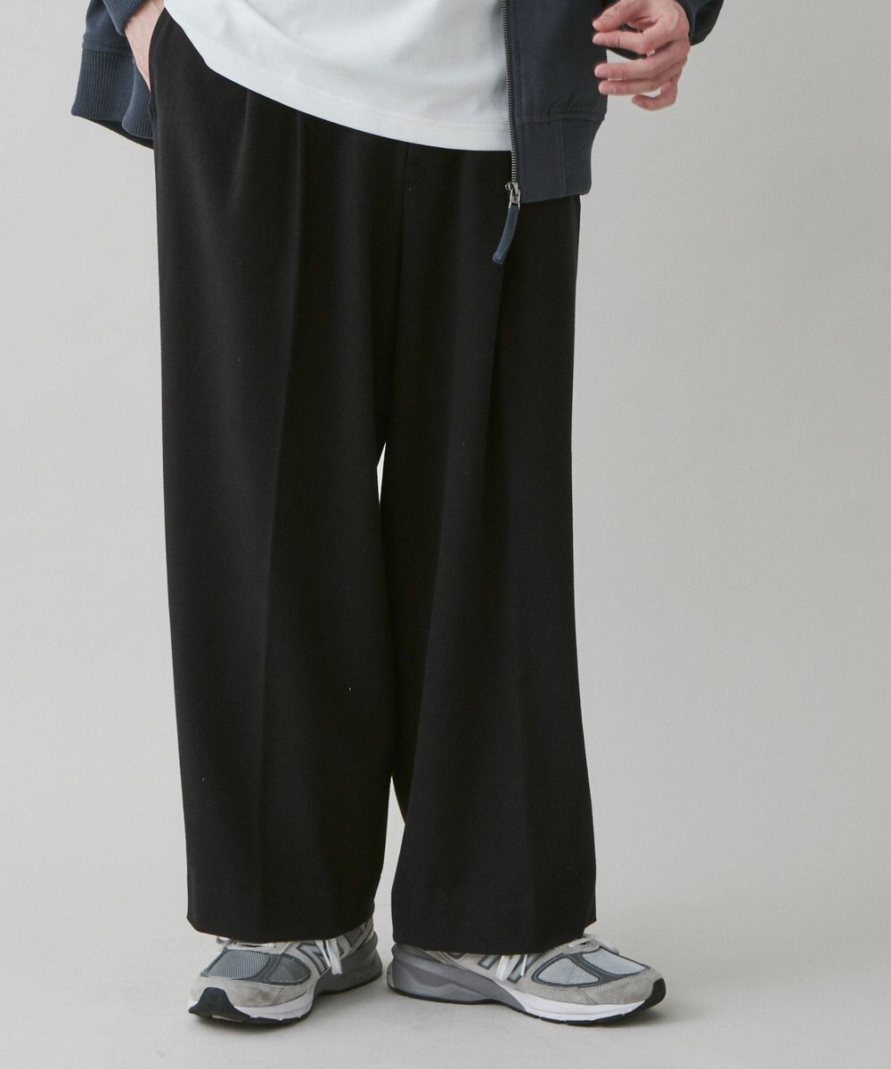 WEGO 起毛TR ワイドストレートスラックス 