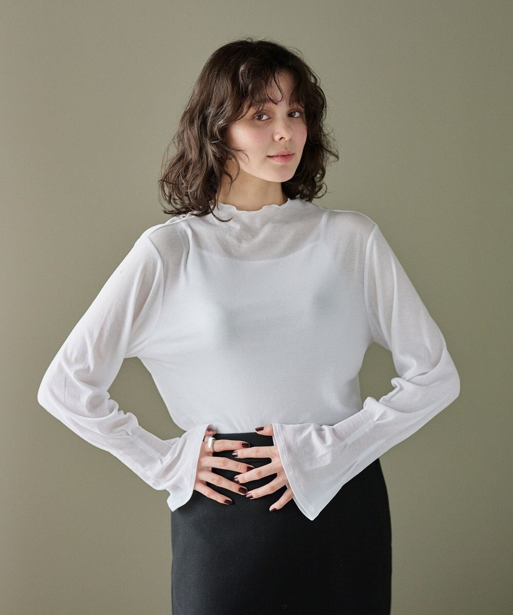 #Newans 【洗濯機可能】フレアカフスシアープルオーバー 