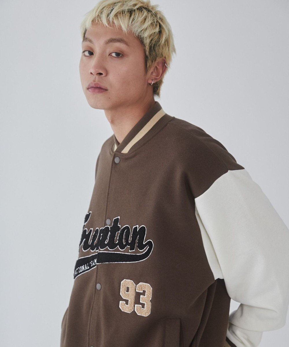 WEGO 【ユニセックス着用ITEM/MLサイズ展開】サガラワッペンスウェットスタジャン 