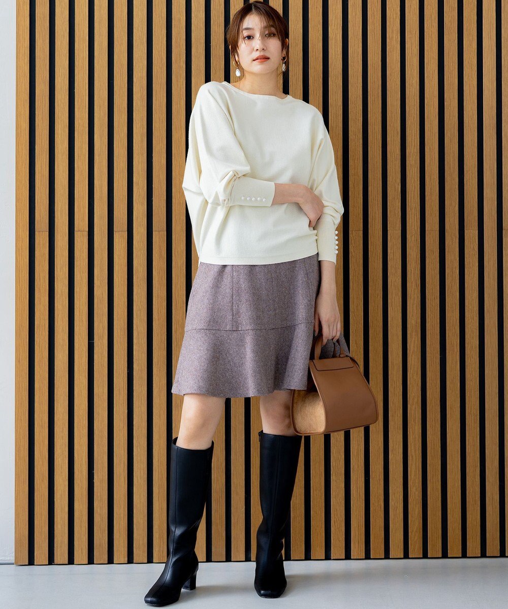 組曲 ネコアシツイードセミフレア スカート 
