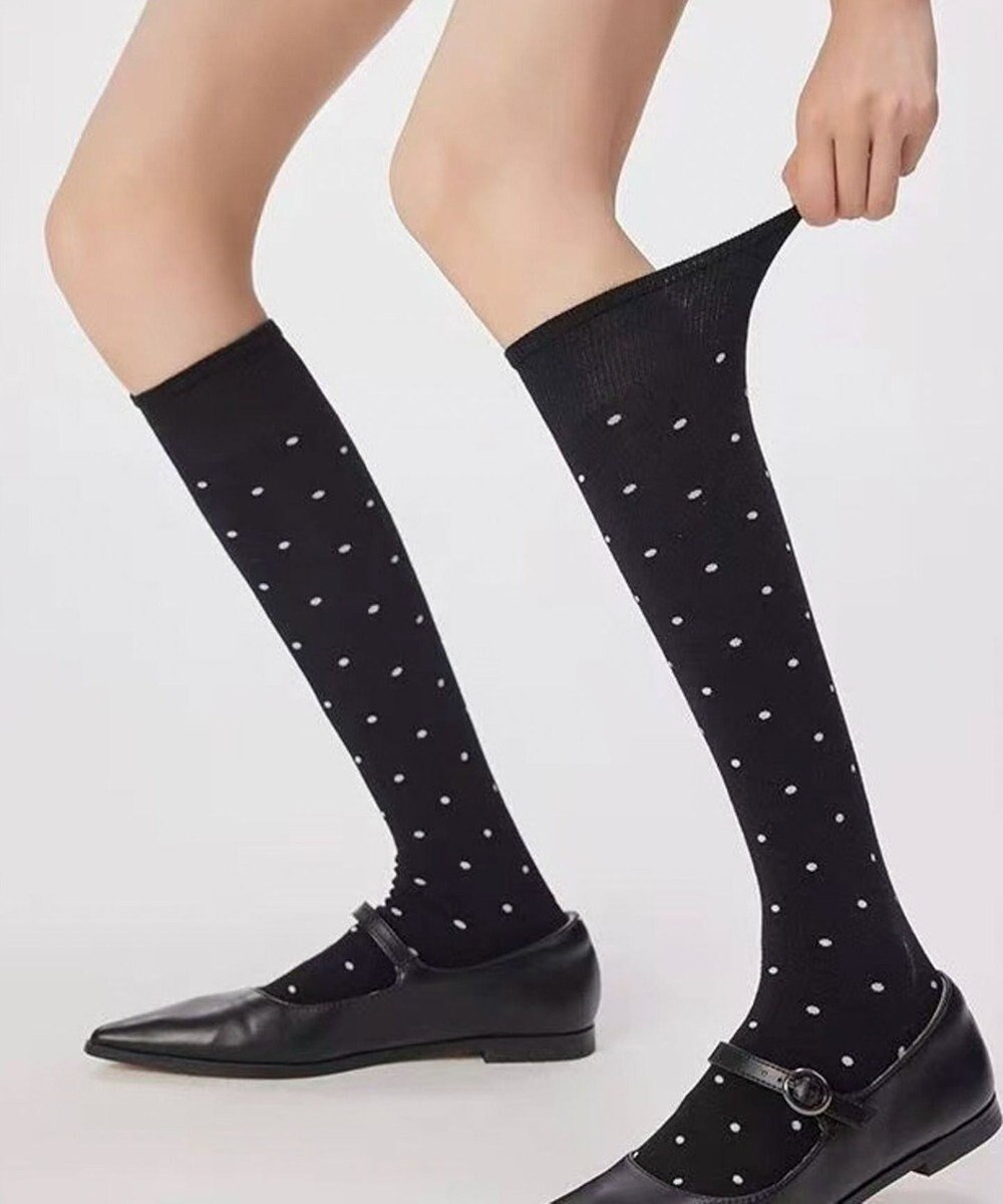 WEGO ドット柄ハイソックス 