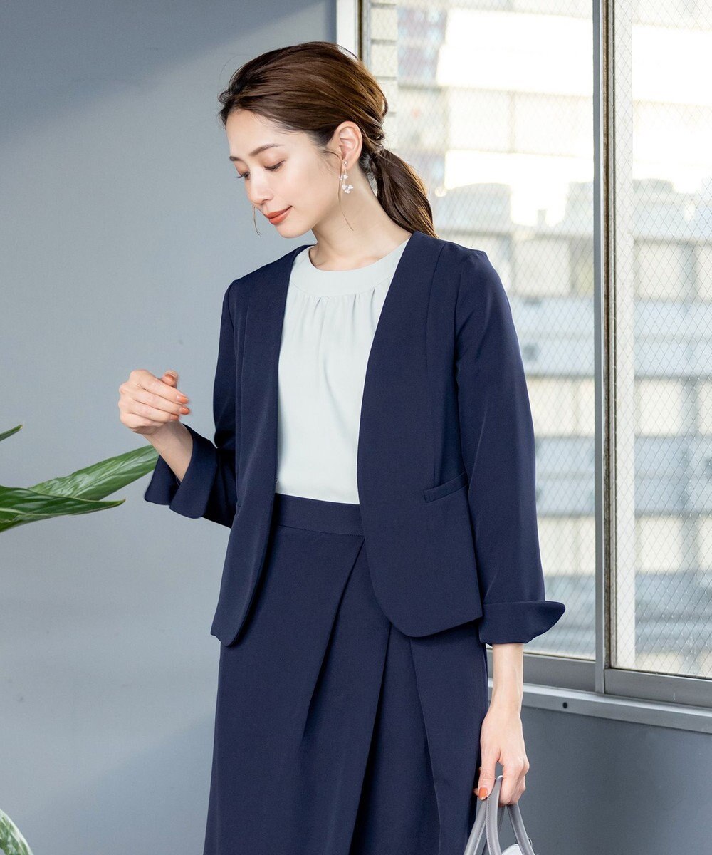 Tiaclasse L 【ダブルクロス・洗える】カラーレスジャケット 