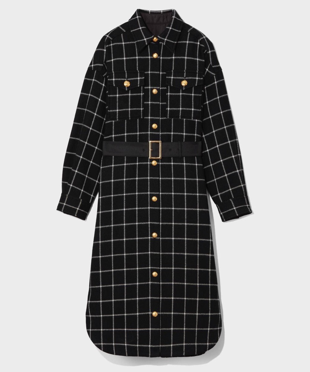 GRACE CONTINENTAL ウールチェックシャツワンピース 