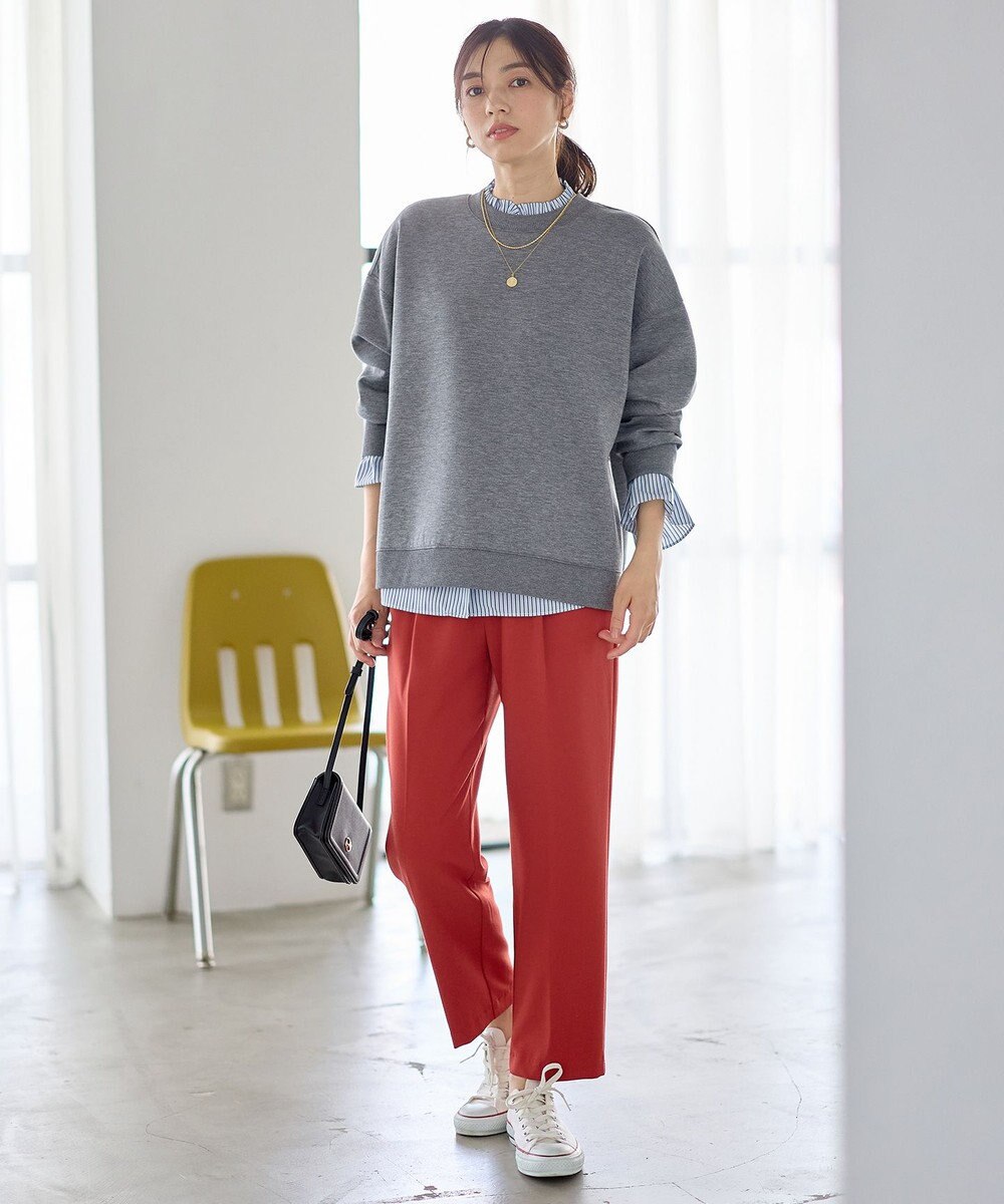 ANY L 【裏起毛/ウエストゴム】ウォームテーパードパンツ 