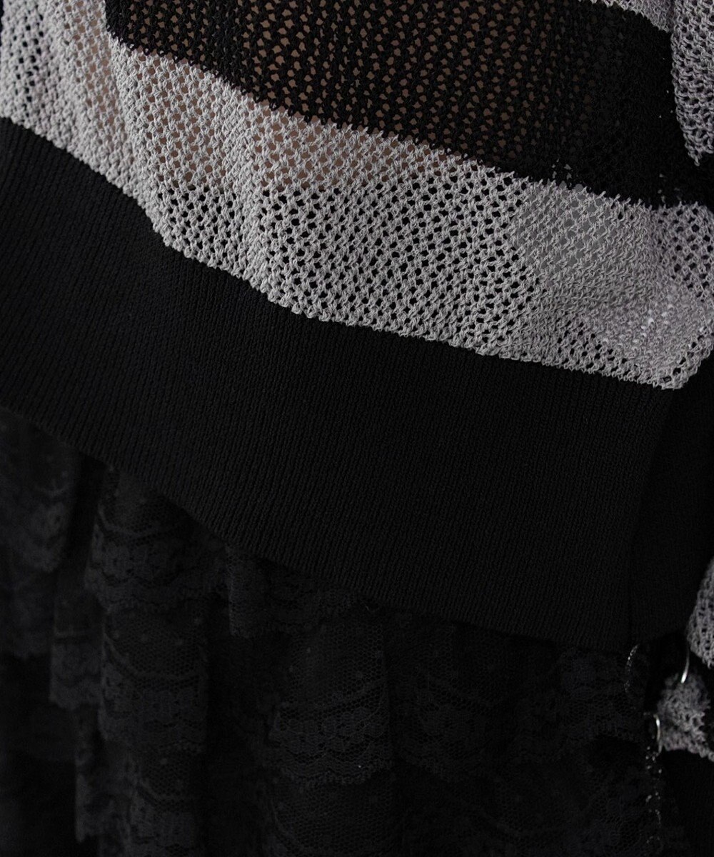 WEGO 刺繍ロゴメッシュニットパーカー 