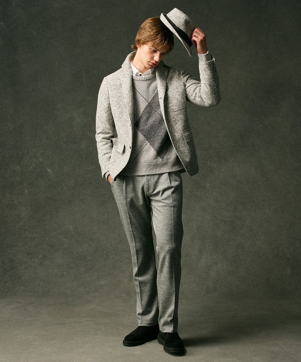 JOSEPH ABBOUD 【イタリア素材/軽量/ストレッチ】スライバー千鳥 ジャケット 