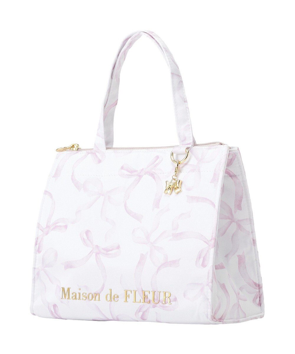 Maison de FLEUR 【保冷機能付き】リボン柄保冷バッグ 
