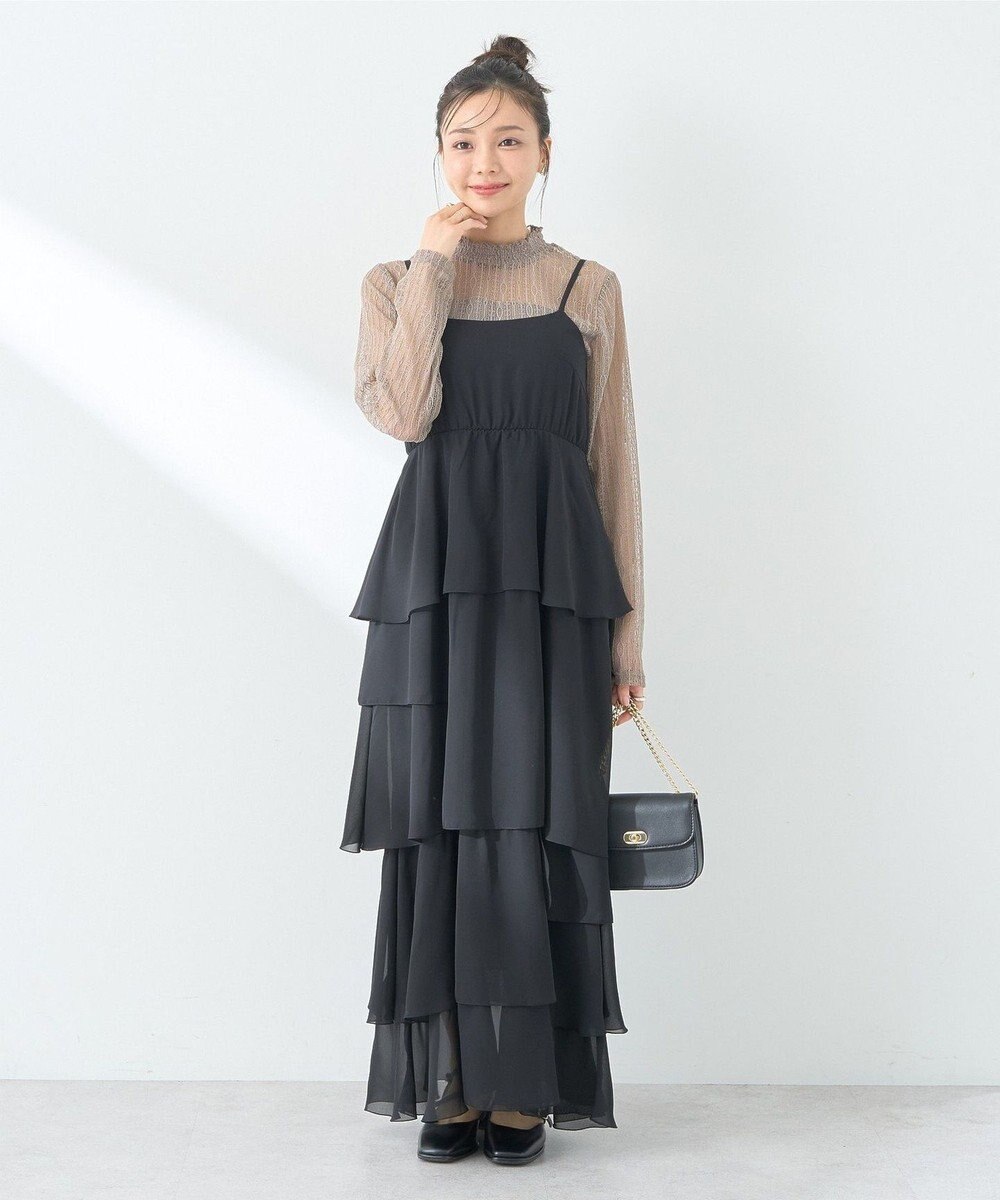 earth music&ecology アシンメトリーティアードワンピース 