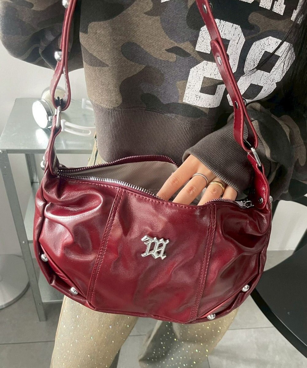 WEGO メタルパーツハーフムーンバッグ 