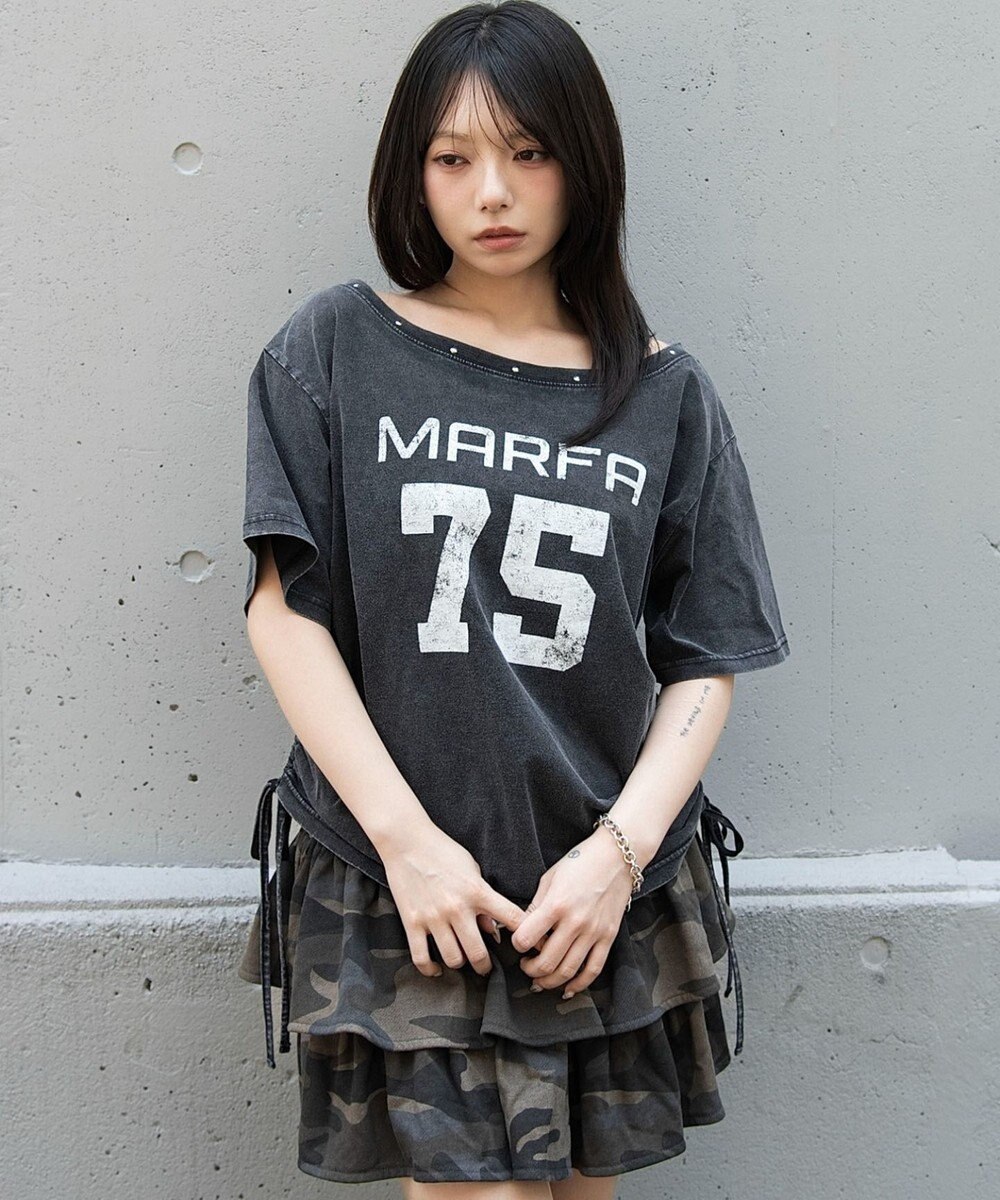WEGO サイドドロストオフショルグラフィックT 