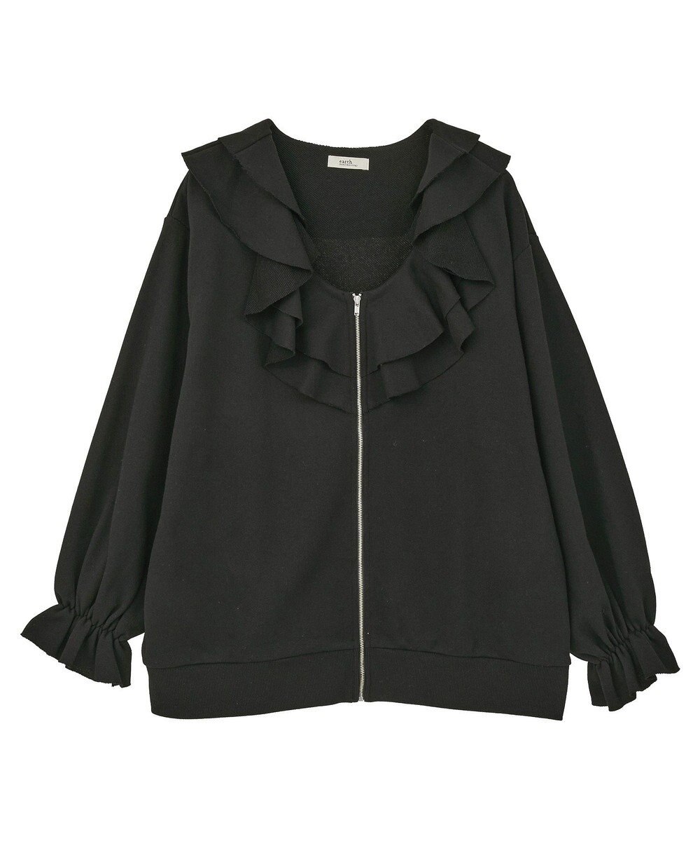 earth music&ecology 【裏毛】フリルカラーＺｉｐウラケブルゾン 