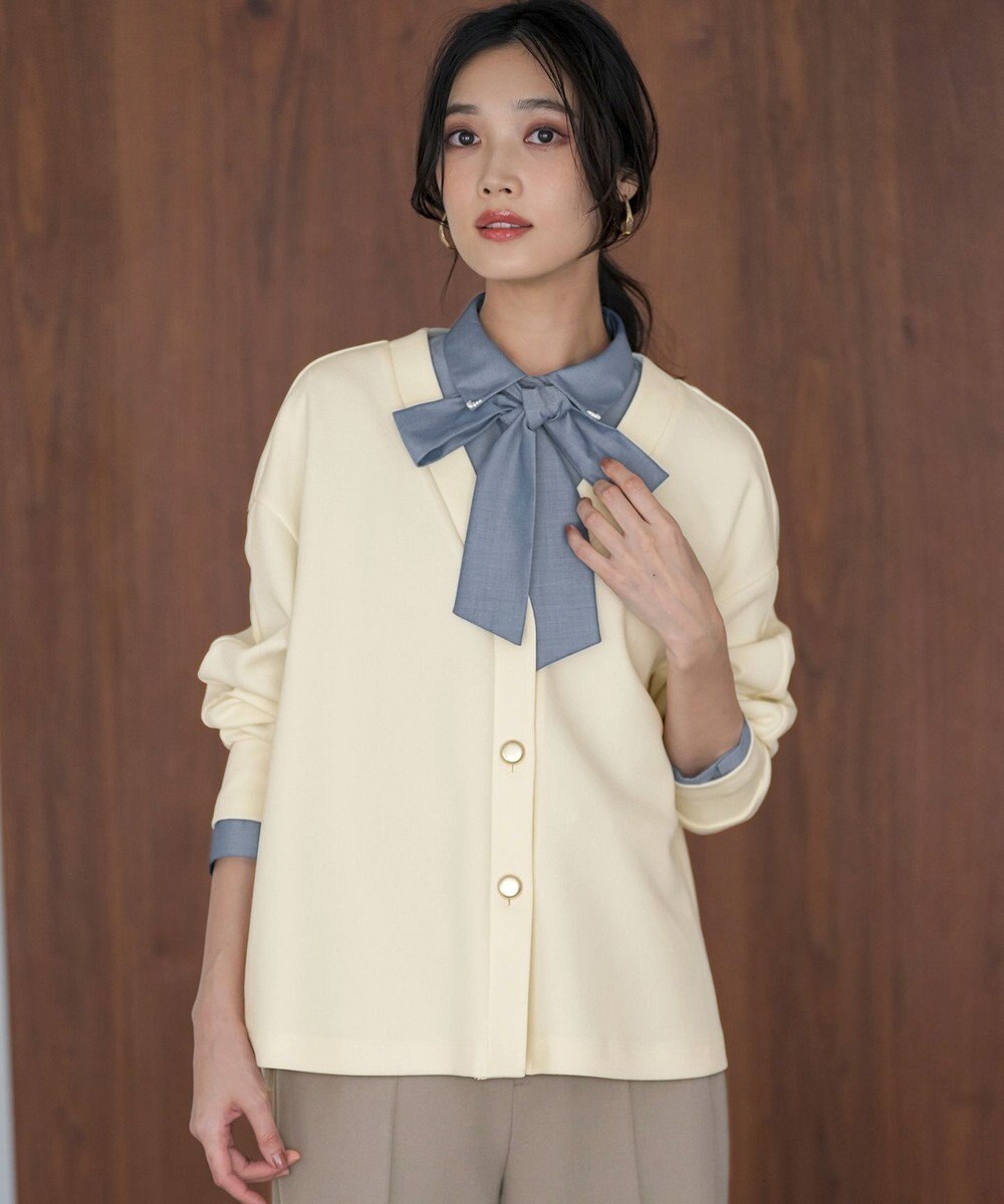 ANY SIS L カットジョーゼット カーディガン 