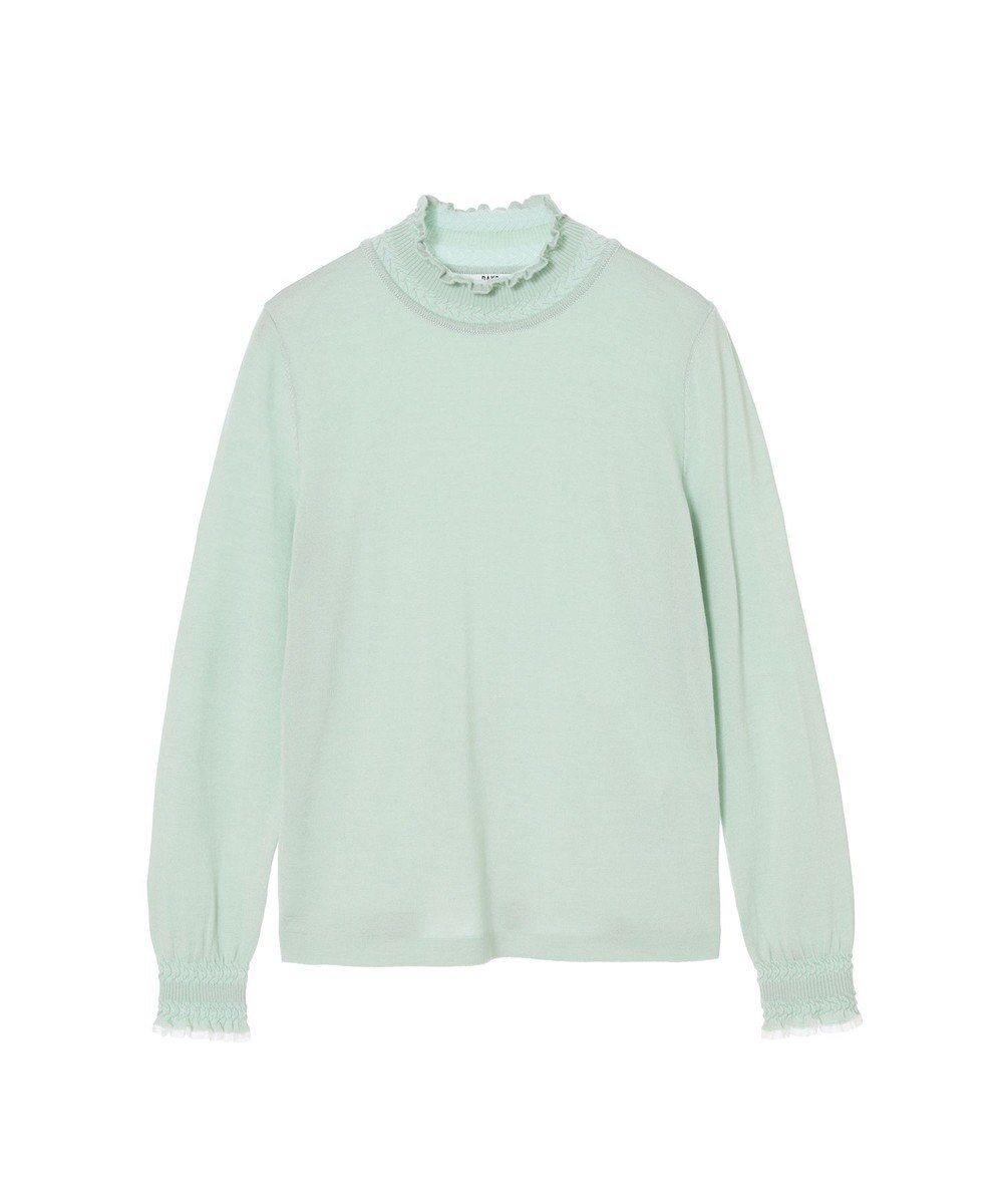 DAKS キュプラ混ハイネックプルオーバー ミニフリル 