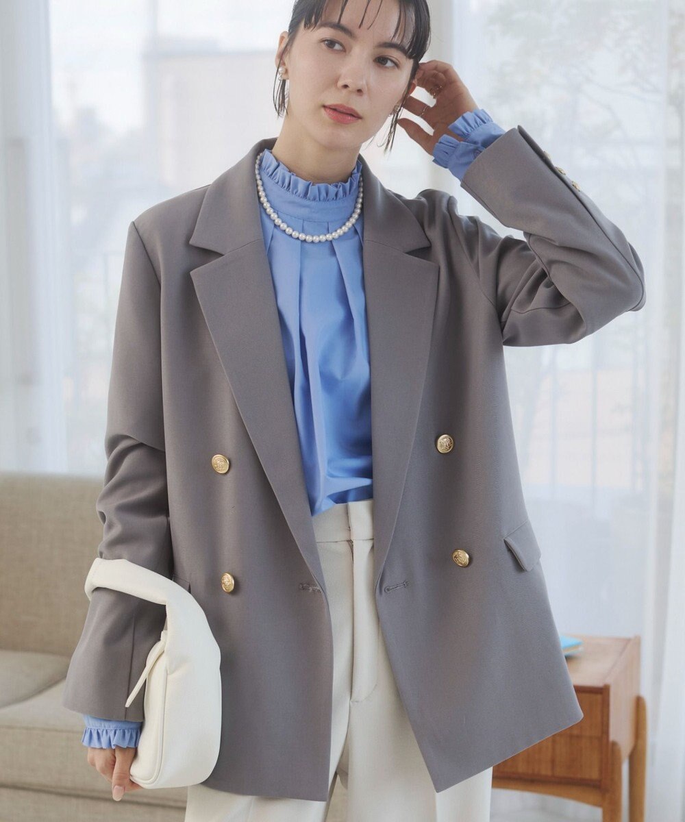 WEGO 【ANGIE VINTAGE/S/Mサイズ展開 / オケージョン対応 / セレモニー対応】ゴールドボタン テーラードジャケット / 金ボタン ダブル ブレザー 