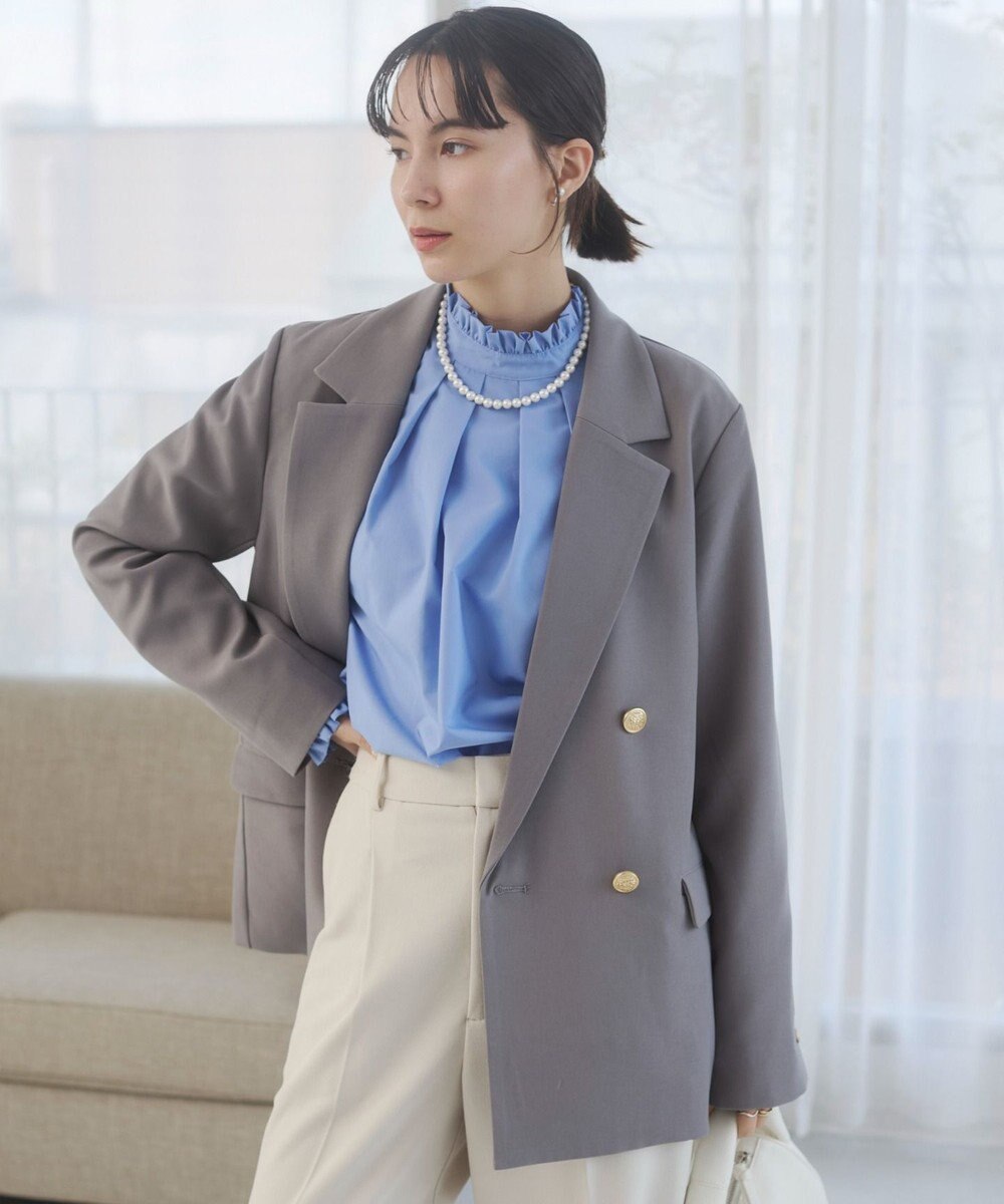 WEGO 【ANGIE VINTAGE/S/Mサイズ展開 / オケージョン対応 / セレモニー対応】ゴールドボタン テーラードジャケット / 金ボタン ダブル ブレザー 