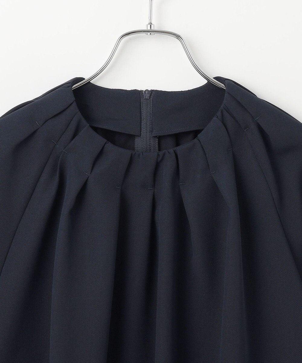 #Newans 【洗濯機可能】タックネックブラウス 