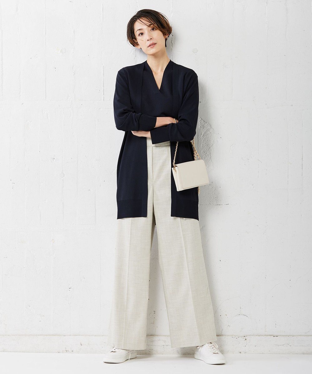 ICB 【洗える】 シンセティックフルニードル Vネックプルオーバー 