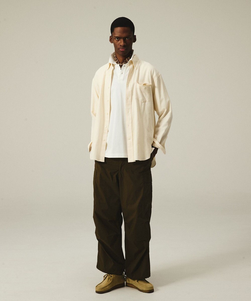 J.PRESS MEN 【J.PRESS ORIGINALS】【UNISEX】Cotton Silk Yarn Dyed Twill B.D. Shirts / Baggy-Fit 