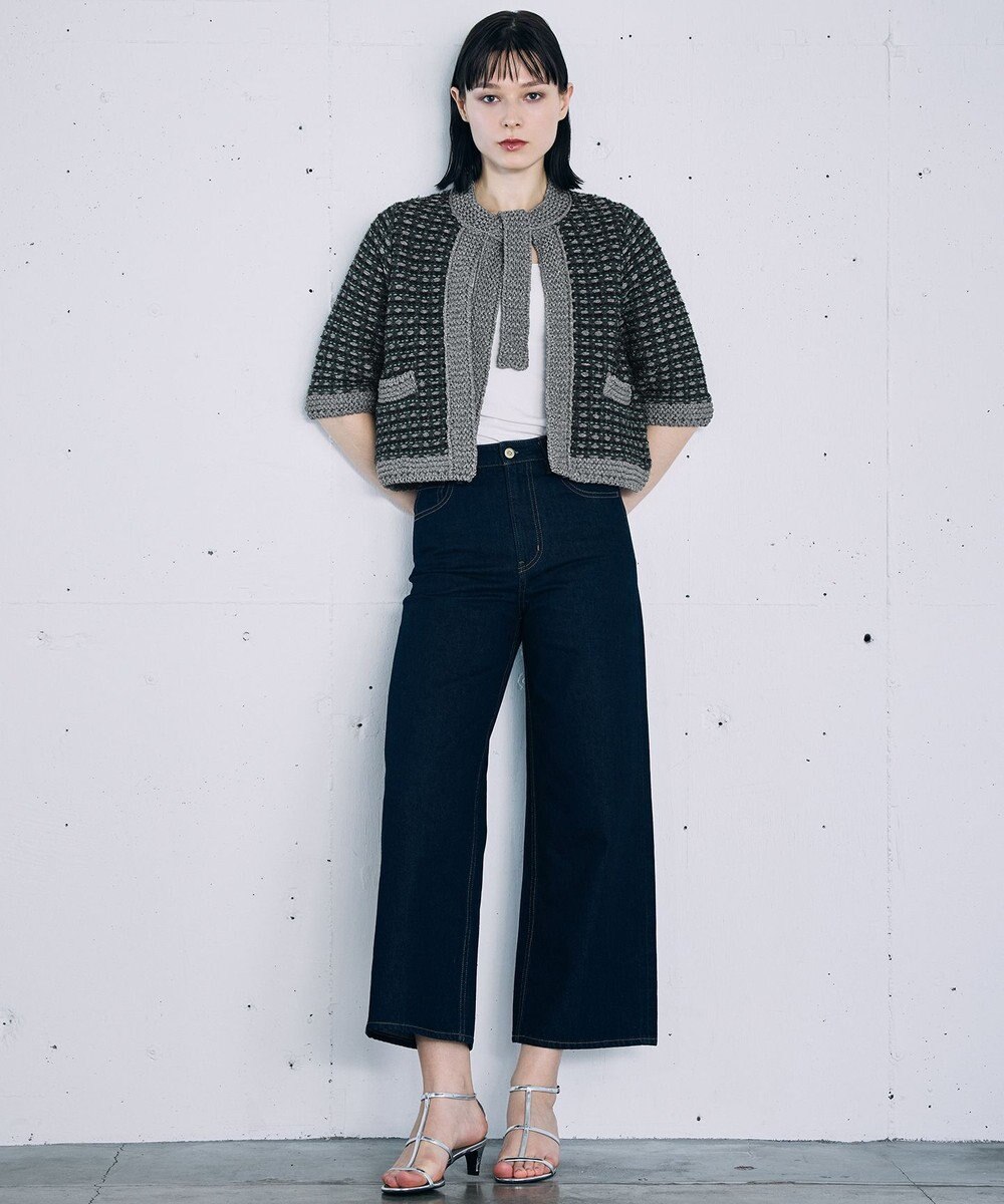 自由区 【カトリエムブーケ】Lame tweed ボウタイディテールジャケット 